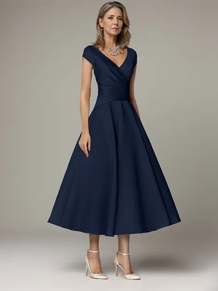 Fashion A-line V-neck Short...