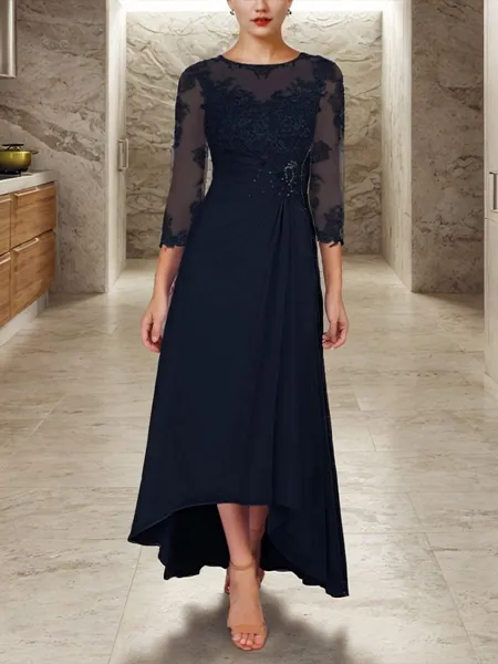 Elegant A-line Scoop 3/4...