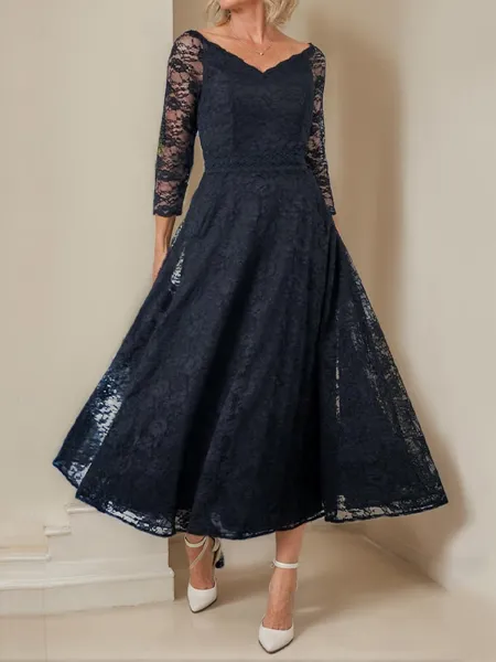 Trendy A-line V-Neck 3/4...