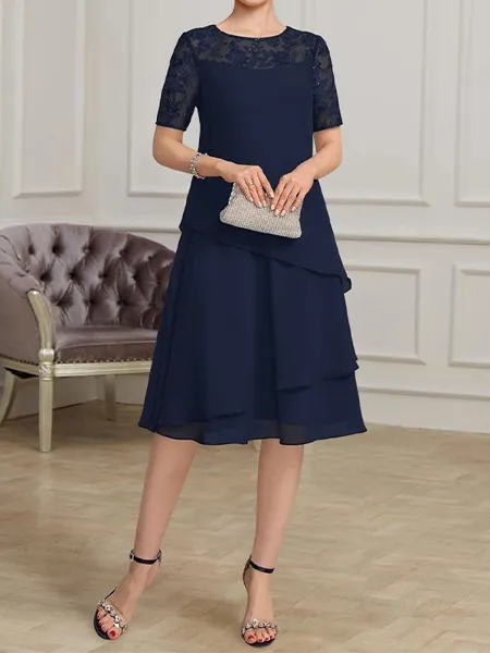 Fashion A-line Scoop Short...