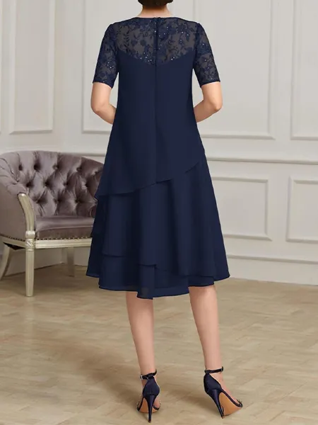 Fashion A-line Scoop Short...