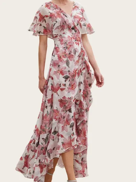 Refined A-line V-Neck Short...