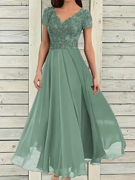 Statuesque A-Line V-Neck...