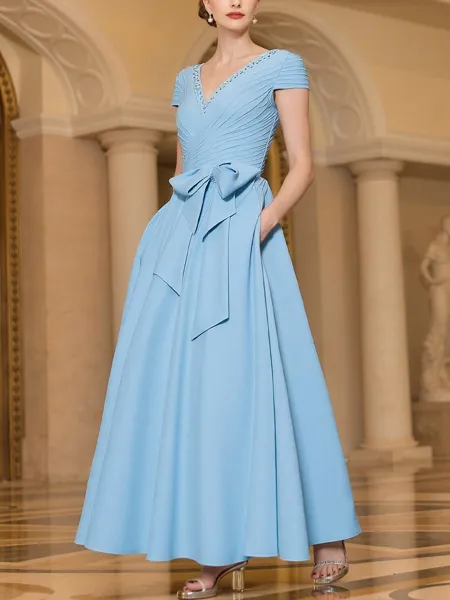 Fashion A-Line V-Neck Short...