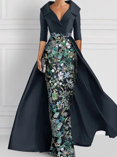 Resplendent Sheath V-Neck...