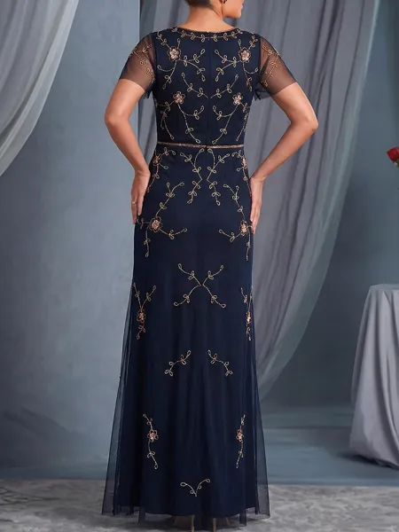 Resplendent Sheath V-Neck...