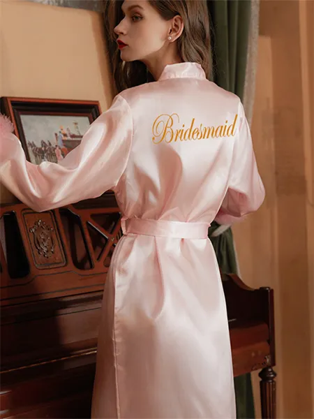 Gorgeous Silk like Satin Whith Feathers/Fur Bridesmaid Robes
