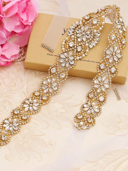 Trending Satin Sashes With Rhinestones/Imitation Pearls