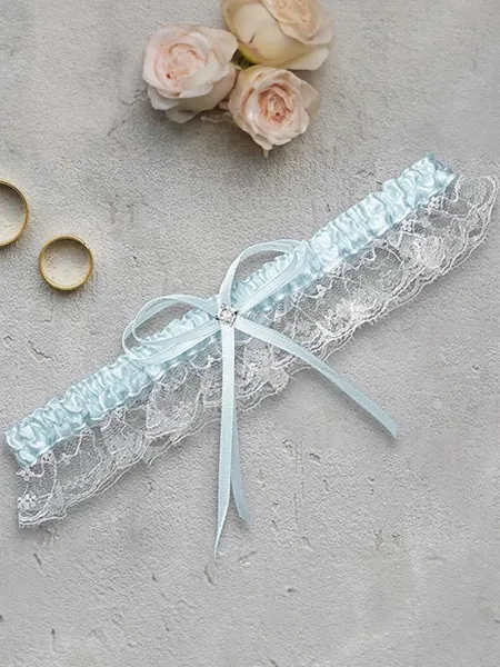 Pretty Bridal/Feminine Lace With Rhinestone Garters
