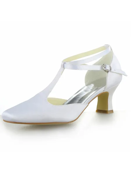 Women's White Satin Closed...