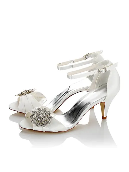 Women's Satin PU Peep Toe...