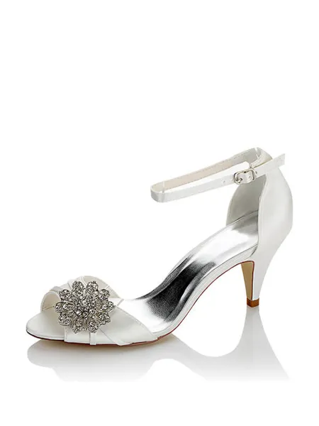 Women's Satin PU Peep Toe...