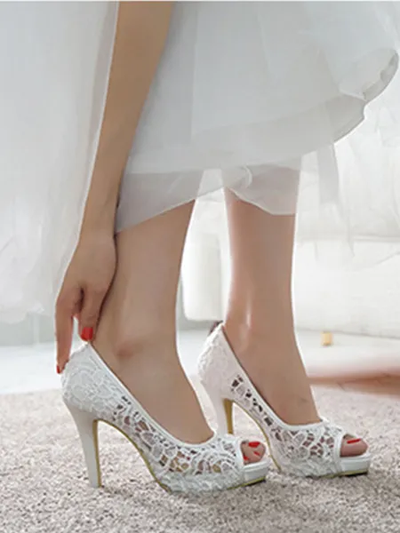 Women's Lace Peep Toe...