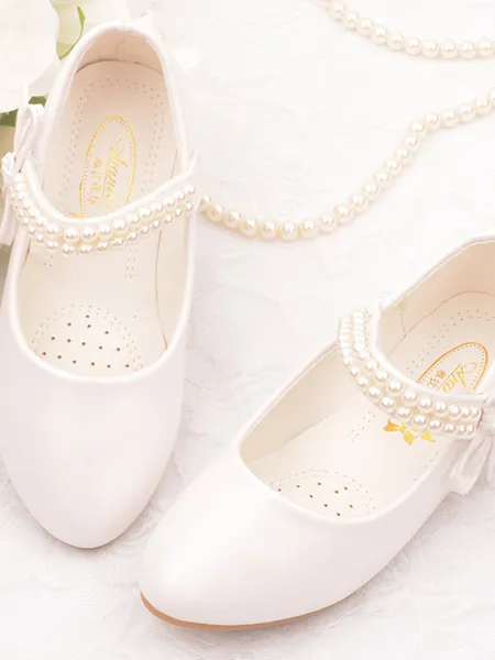 Girl's Leather With Bowknot...