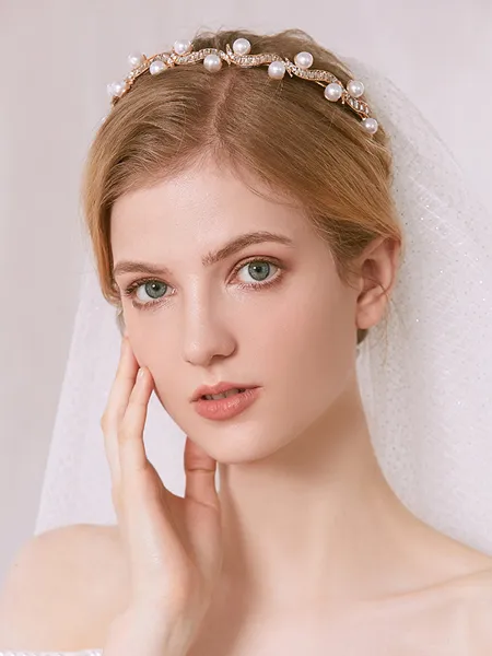 Fashionable Alloy With Imitation Pearl Tiaras