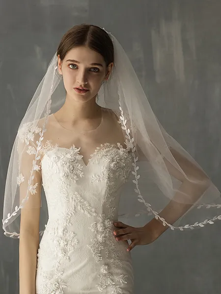 Beautiful Tulle Two-Tier Elbow Bridal Veils