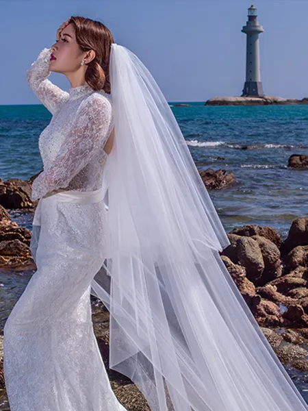 Pretty Tulle Long Wedding...