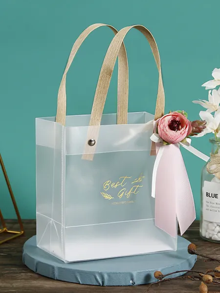 Pretty PVC With Flower Gift Bags