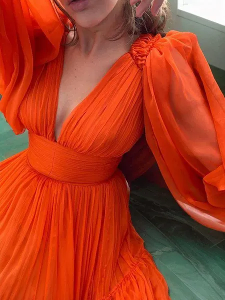 A-line V-Neck Long Sleeves...