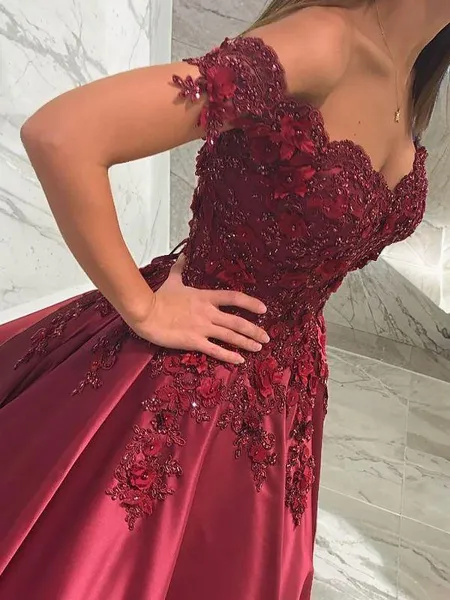 Ball-Gown Off-the-Shoulder...
