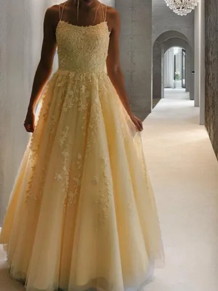 A-line Princess Spaghetti...