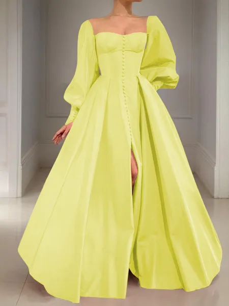 A-line Square Long Sleeves...