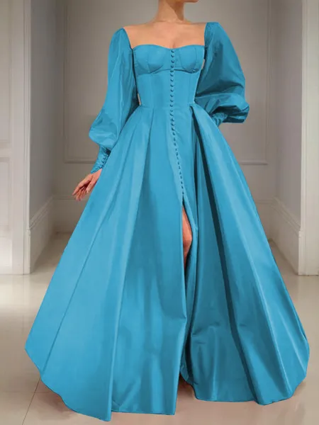 A-line Square Long Sleeves...