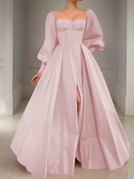 A-line Square Long Sleeves...