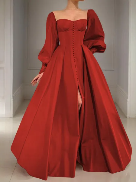 A-line Square Long Sleeves...