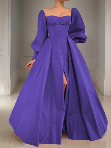 A-line Square Long Sleeves...