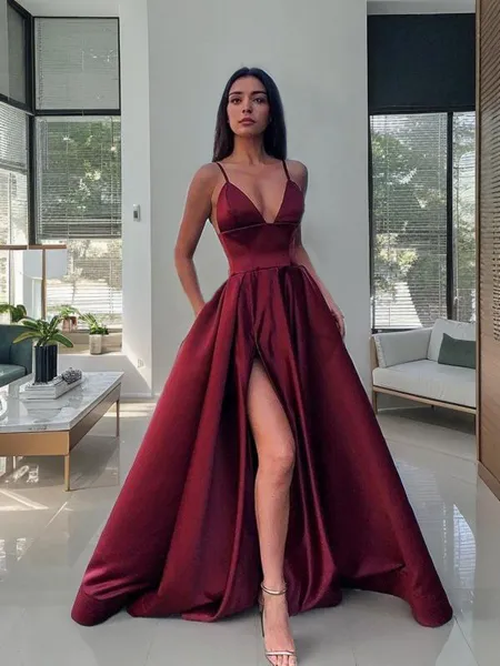 A-line Spaghetti Straps...