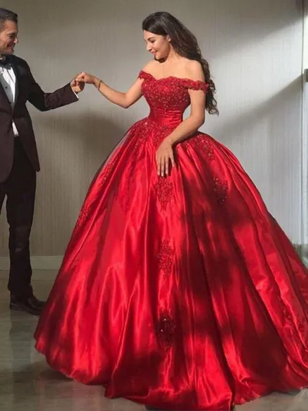 Ball-Gown Off-the-Shoulder...