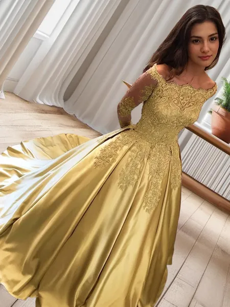 Ball-Gown Off-the-Shoulder...