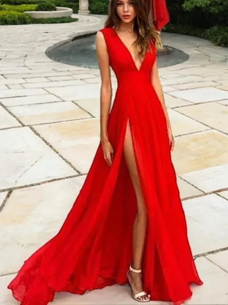 A-line Subtle V-Neck...