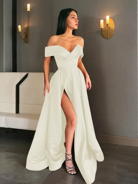 A-line Off-the-Shoulder...