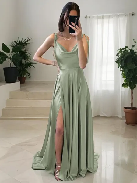 A-line Spaghetti Straps...