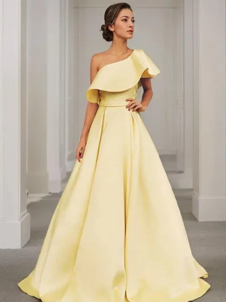 A-line Perfect One-Shoulder...