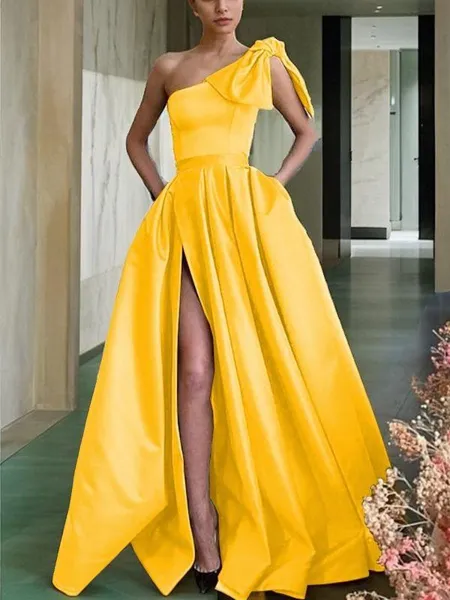 A-line One-Shoulder Unique...