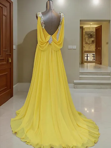 A-line Straps Sleeveless...