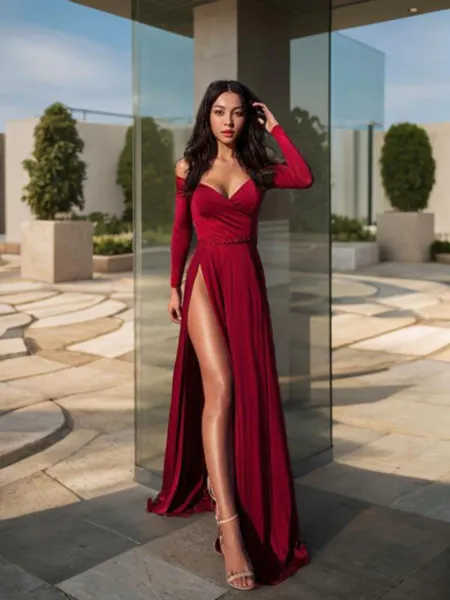 A-line Off-the-Shoulder...