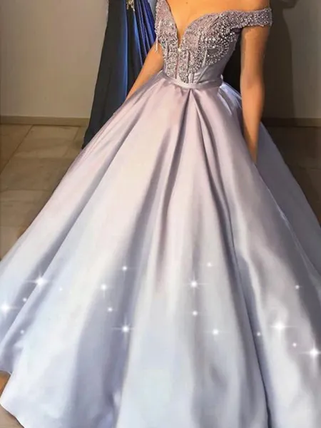 Ball-Gown Off-the-Shoulder...