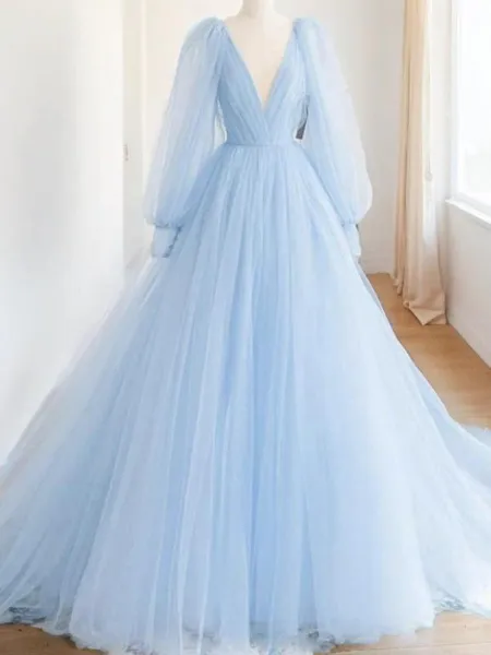 A-line Princess V-Neck Long...