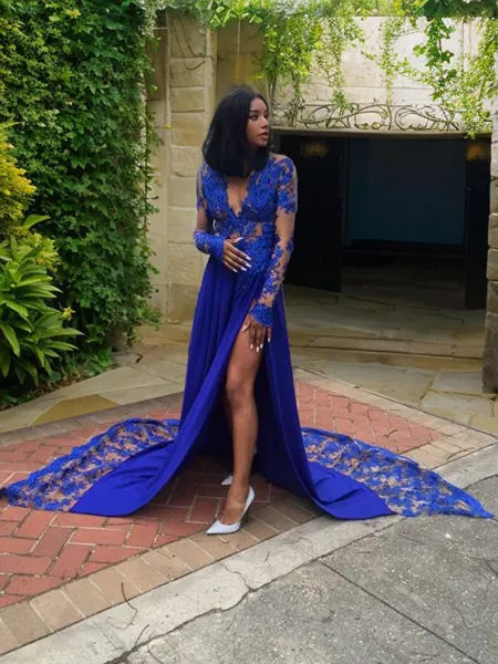 A-line V-Neck Long Sleeves...