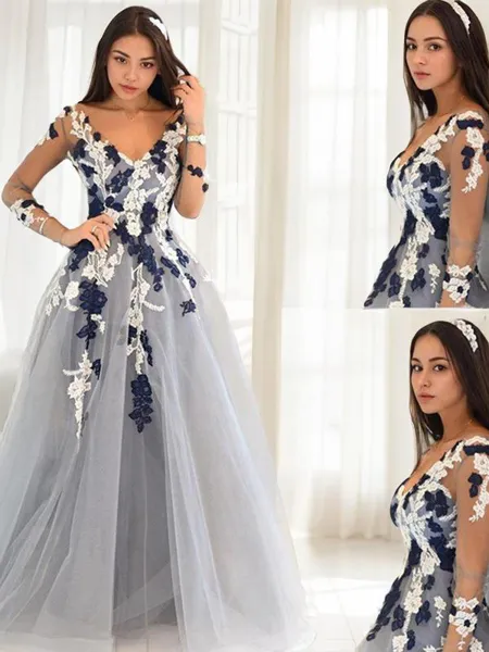 Chic A-line Princess V-Neck...