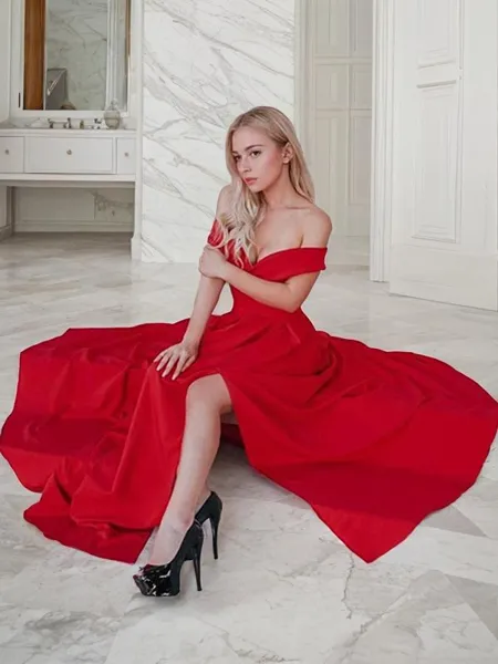 A-line Off-the-Shoulder...