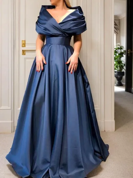 A-line V-Neck Sleeveless...