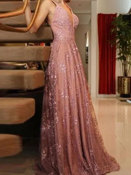 A-line Princess V-Neck...