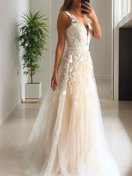 A-line Princess V-Neck...