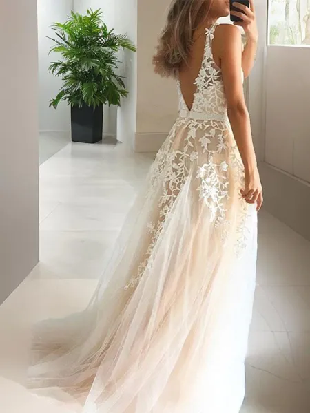 A-line Princess V-Neck...