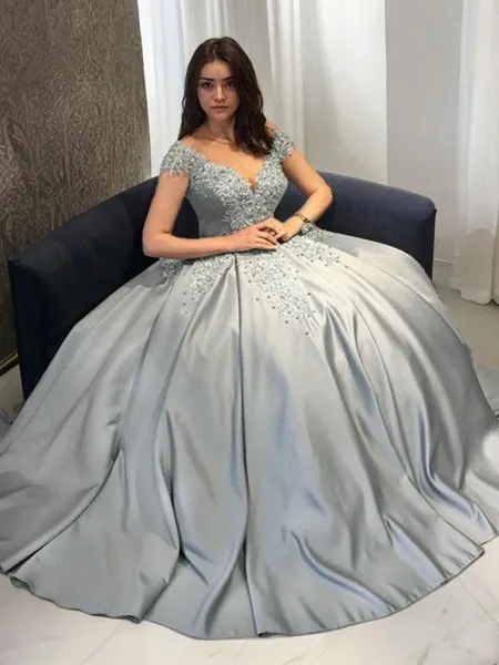 Ball-Gown Off-the-Shoulder...